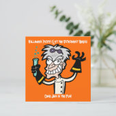 Funny Mad Genius Halloween Party Kaart (Staand voorkant)