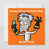 Funny Mad Genius Halloween Party Kaart (Voorkant)