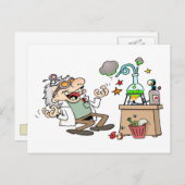 Funny Mad Scientist Briefkaart (Voorkant / Achterkant)