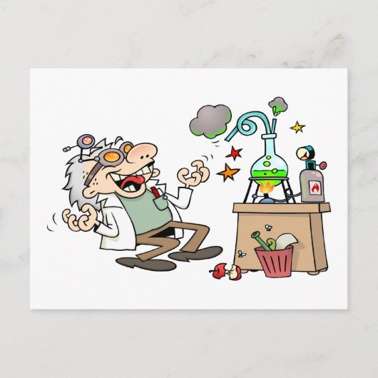 Funny Mad Scientist Briefkaart (Voorkant)