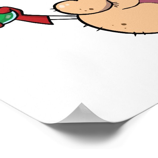 Funny Mad Scientist Holding Green Potion Poster (Hoek)