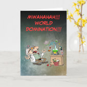 Funny Mad Scientist Kaart (Gele Bloem)