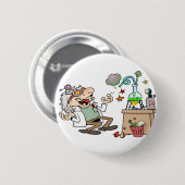Funny Mad Scientist Ronde Button 5,7 Cm (Voorkant /achterkant)