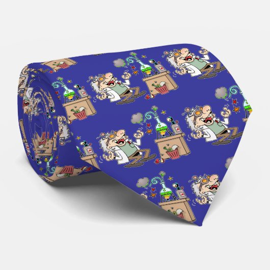 Funny Mad Scientist Stropdas (Opgerold)