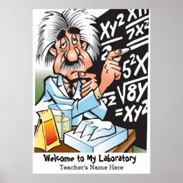Funny Mad Scientist Teacher Welcome Poster