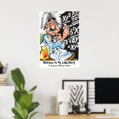Funny Mad Scientist Teacher Welcome Poster (Thuiskantoor)