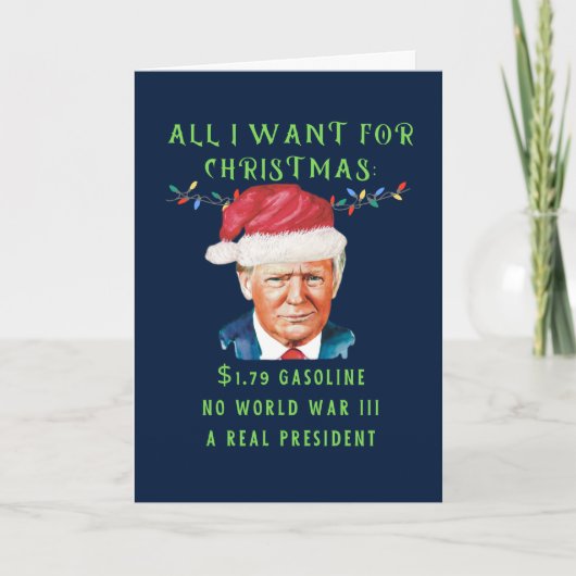 Funny MAGA Conservative Donald Trump Anti Biden Feestdagen Kaart (Voorkant)
