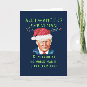 Funny MAGA Conservative Donald Trump Anti Biden Feestdagen Kaart
