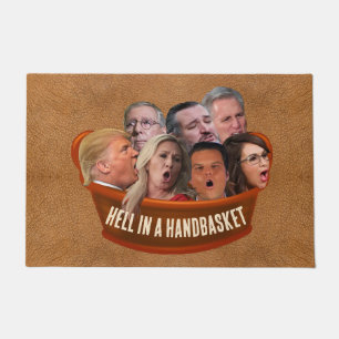 Funny MAGA Republikeinen Hel in een handtas Deurmat