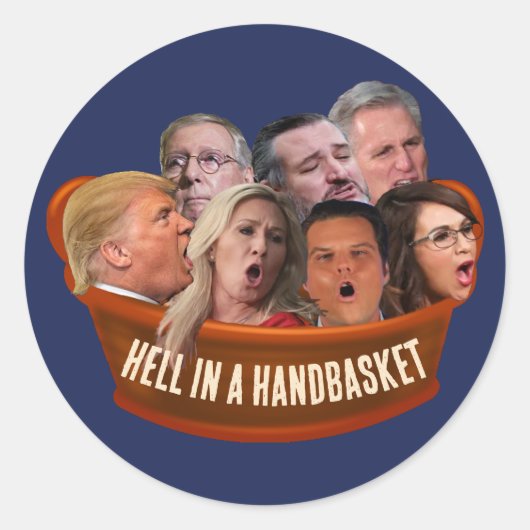 Funny MAGA Republikeinen Hel in een handtas Ronde Sticker (Voorkant)