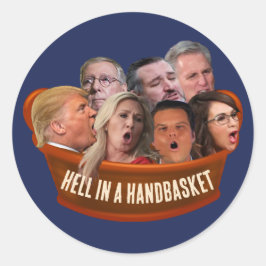 Funny MAGA Republikeinen Hel in een handtas Ronde Sticker