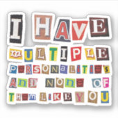 Funny Magazine breidt letters uit Sticker (Voorkant)