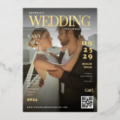 Funny Magazine Hoesje Dark Photo Unique Wedding Folie Uitnodiging (Voorkant)