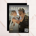 Funny Magazine Hoesje Dark Photo Unique Wedding Folie Uitnodiging<br><div class="desc">Verras uw dierbaren met deze ultra elegante uitnodiging,  met uw aangepaste foto en details. Voeg eenvoudig al uw gegevens toe door op de optie "personaliseren" te klikken.</div>
