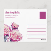 Funny Magenta Heart Border Briefkaart (Achterkant)