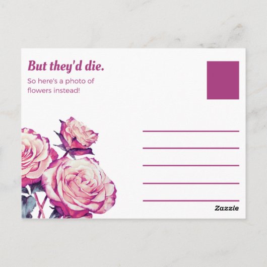 Funny Magenta Heart Border Briefkaart (Achterkant)