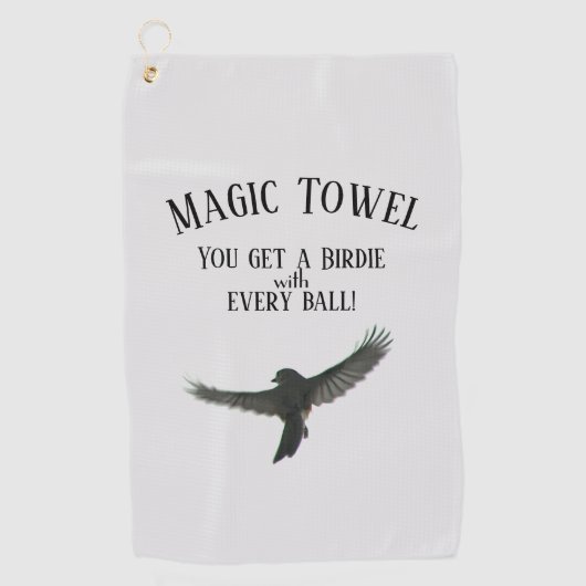 Funny Magic Golf Towel Birdie met Elke bal Golfhanddoek (Voorkant)