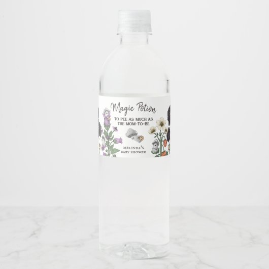 Funny Magic Potion Ghost Halloween Baby shower Waterfles Etiket (Voorkant)
