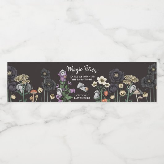 Funny Magic Potion Ghost Halloween Baby shower Waterfles Etiket (Enkel label)