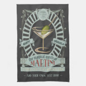 Funny Magical Martini Cocktail Personalized Kitche Theedoek (Verticaal)