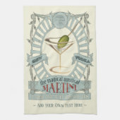 Funny Magical Martini Cocktail Personalized Kitche Theedoek (Verticaal)