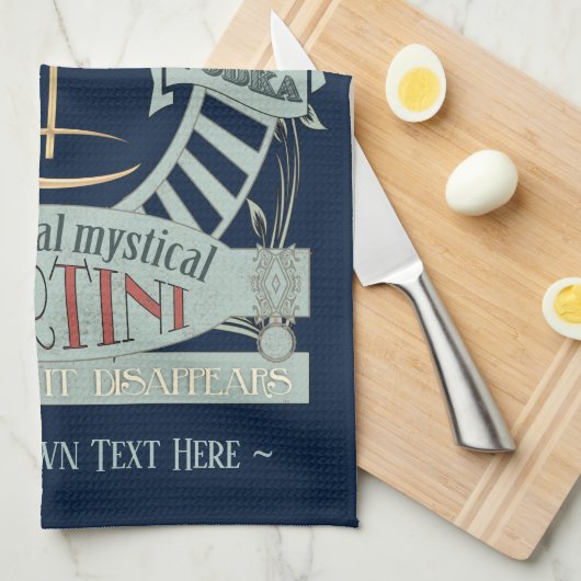 Funny Magical Martini Cocktail Personalized Theedoek (Quarter Fold)