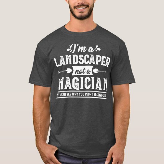 Funny Magicia Landscaping Lawn Mower T-shirt (Voorkant)