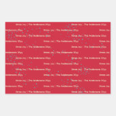 Funny Magicia Snowmen Santa Hat Pattern Kerstmis Inpakpapier Vel (Voorkant 3)