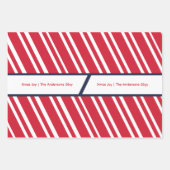 Funny Magicia Snowmen Santa Hat Pattern Kerstmis Inpakpapier Vel (Voorkant 2)