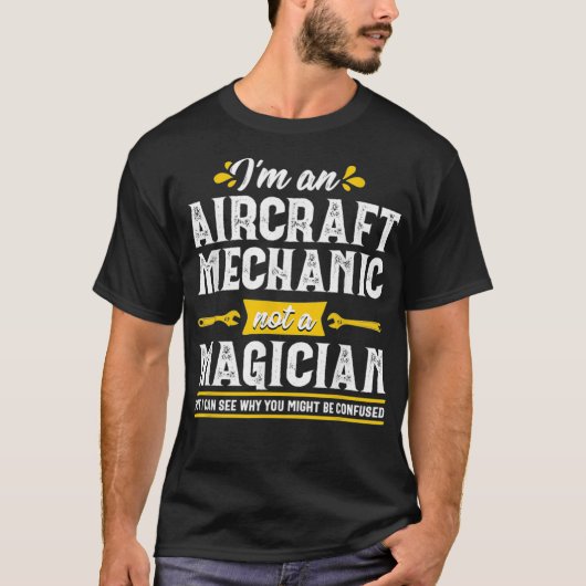 Funny Magicia Vliegtuig Mechanic Gift Mannen T-shirt (Voorkant)