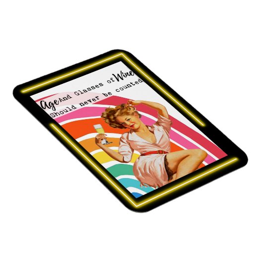 Funny Magnet Best Friend Gift "Age & Wine" Magneet (Rechterzijde)