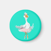 Funny Magnet met Ballerina Duck - Uw kleuren (Voorkant)