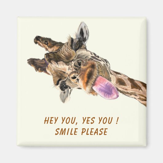 Funny Magnet met Plauful Giraffe- Smile (Voorkant)