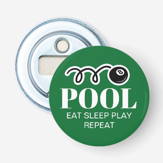 Funny magnetische bierflesopener voor poolspeler button flesopener (Voorkant)