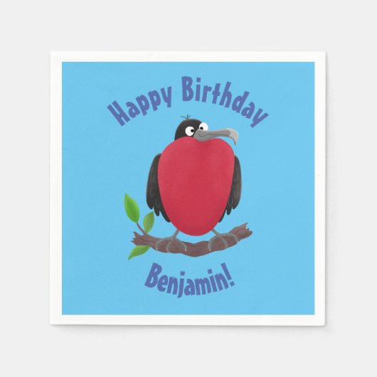 Funny magnificate frigate bird cartoon napkins servet (Voorkant)