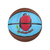 Funny magnificous frigate bird cartoon basketbal (Voorkant)