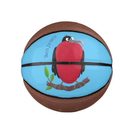 Funny magnificous frigate bird cartoon basketbal (Voorkant)