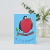 Funny magnificous frigate bird cartoon briefkaart (Staand voorkant)