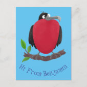 Funny magnificous frigate bird cartoon briefkaart (Voorkant)