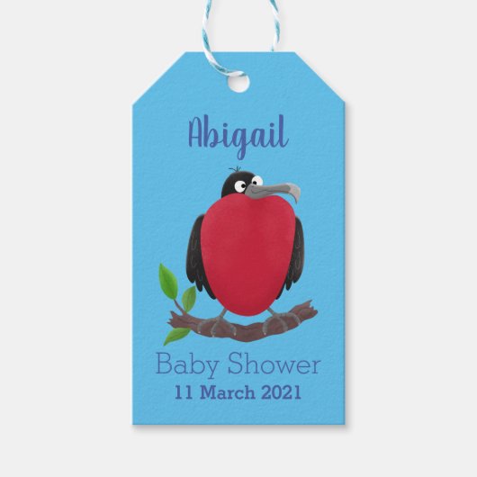 Funny magnificous frigate bird cartoon cadeaulabel (Voorkant)