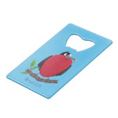 Funny magnificous frigate bird cartoon creditkaart flessenopener (Voorkant Gekanteld)