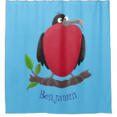Funny magnificous frigate bird cartoon douchegordijn (Voorkant)