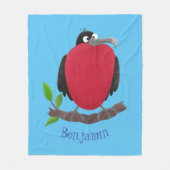 Funny magnificous frigate bird cartoon fleece deken (Voorkant)