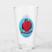 Funny magnificous frigate bird cartoon glas (Voorkant)