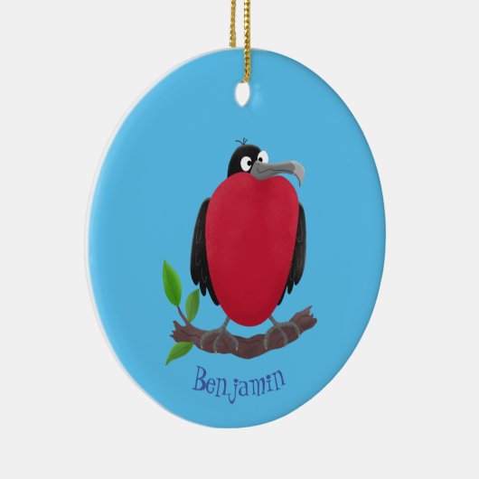 Funny magnificous frigate bird cartoon keramisch ornament (Rechts)