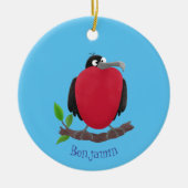 Funny magnificous frigate bird cartoon keramisch ornament (Voorkant)