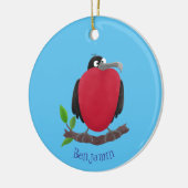 Funny magnificous frigate bird cartoon keramisch ornament (Links)