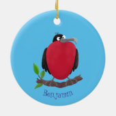 Funny magnificous frigate bird cartoon keramisch ornament (Achterkant)