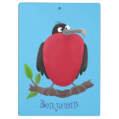 Funny magnificous frigate bird cartoon klembord (Achterkant)