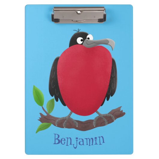 Funny magnificous frigate bird cartoon klembord (Voorkant)